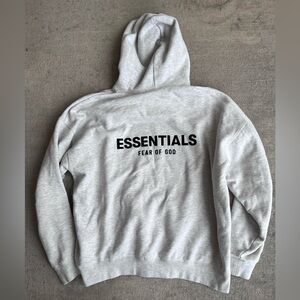 Essentials fear of god light grey hoodie sweatshirt